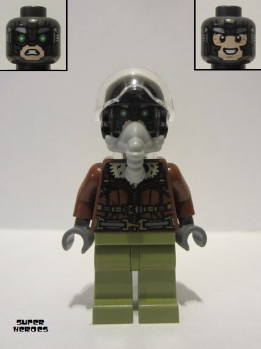 lego 2021 mini figurine sh775 Vulture Reddish Brown Bomber Jacket and Aviator Oxygen Mask 