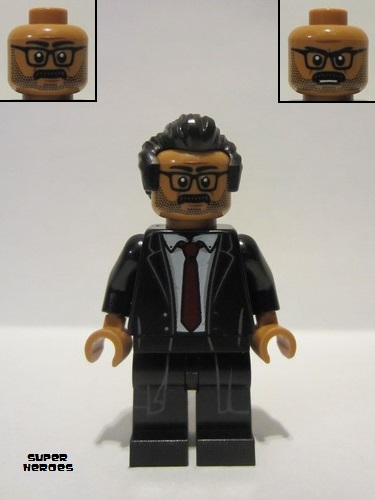 lego 2022 mini figurine sh787 Lt. James Gordon Black Hair, Black Suit, Dark Red Tie 
