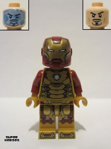 lego 2022 mini figurine sh806 Iron Man Pearl Gold Armor and Legs 