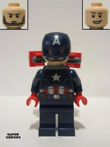 lego 2022 mini figurine sh818 Captain America Dark Blue Suit, Red Hands, Jet Pack 