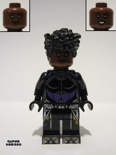 lego 2022 mini figurine sh843 Shuri Black and Dark Purple Top 