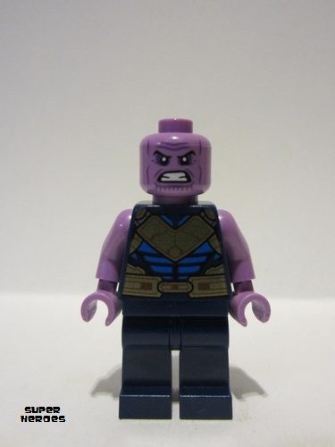 lego 2023 mini figurine sh0859 Thanos Dark Blue Legs Plain, Medium Lavender Arms, No Helmet 