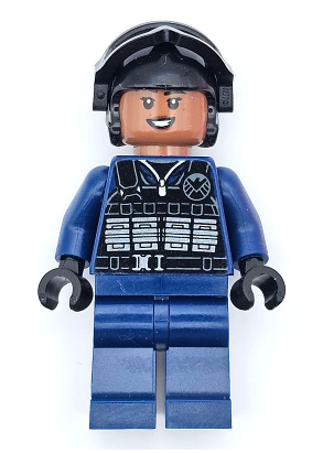 lego 2023 mini figurine sh917 SHIELD Agent Female, Tactical Vest, Black Goggles, Medium Brown Head 