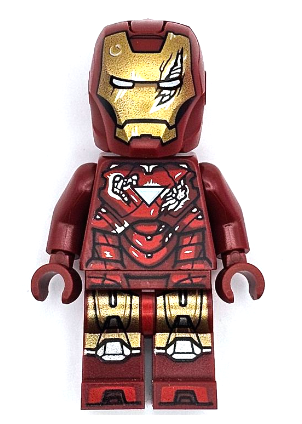 lego 2023 mini figurine sh923 Iron Man Mark 6 Armor, Large Helmet Visor, Battle Damage 