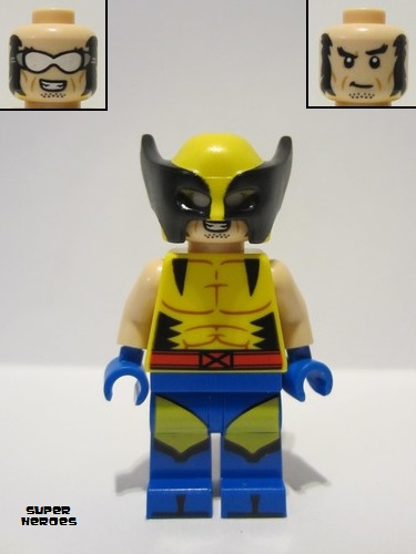 lego 2024 mini figurine sh939 Wolverine Yellow and Black Mask, Blue Hands 