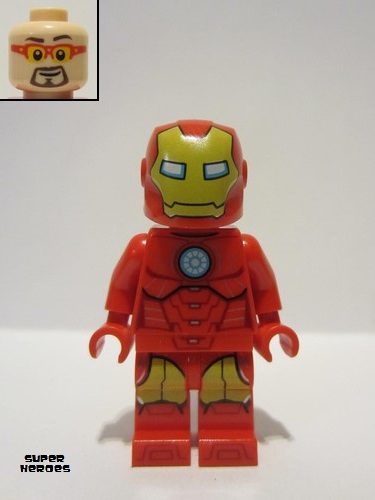 lego 2024 mini figurine sh952 Iron Man Yellow Mask and Leg Armor 