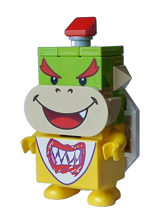 lego 2024 mini figurine mar0184 Bowser Jr. 1 Lime Brick 1 x 1, 1 Red Brick 1 x 1 