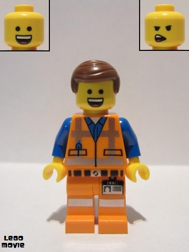 lego 2014 mini figurine tlm072 Emmet Wide Smile with Teeth and Tongue 