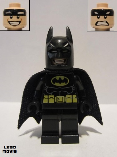 lego 2015 mini figurine tlm090 Batman Dual Sided Head Grin and Angry Face (Type 2 Cowl) 