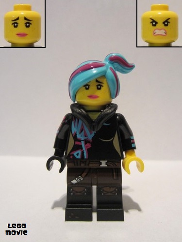 lego 2019 mini figurine tlm207 Lucy Wyldstyle With Hood Folded Down, Raised Eyebrows / Furious 