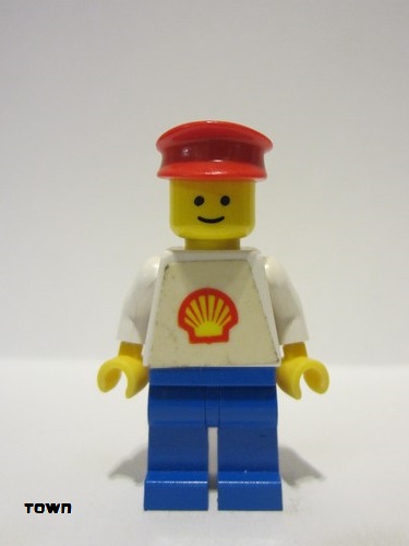lego 1978 mini figurine shell001a Shell - Classic Blue Legs, Red Hat (Torso with Trapezoid Sticker) 