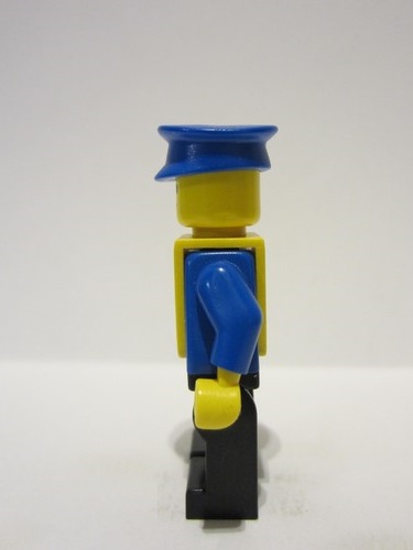 lego 1978 mini figurine twn448 Citizen Plain Blue Torso with Blue Arms, Black Legs, Blue Hat, Yellow Vest 
