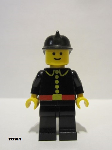 lego 1980 mini figurine firec004 Fire Classic, Black Fire Helmet 