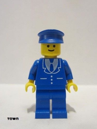 lego 1980 mini figurine trn100 Citizen Suit with 3 Buttons Blue - Blue Legs, Blue Hat 