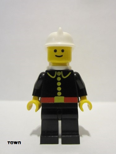 lego 1985 mini figurine firec018 Fire Classic, White Fire Helmet, White Airtanks 
