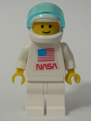 lego 1990 mini figurine sp065 Shuttle Astronaut With NASA Sticker on Torso 