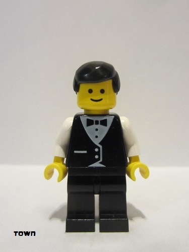 lego 1990 mini figurine wtr002 Waiter Town Vest Formal 