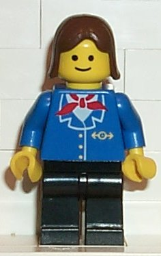 lego 1991 mini figurine trn065 Railway Employee Brown Female Hair 