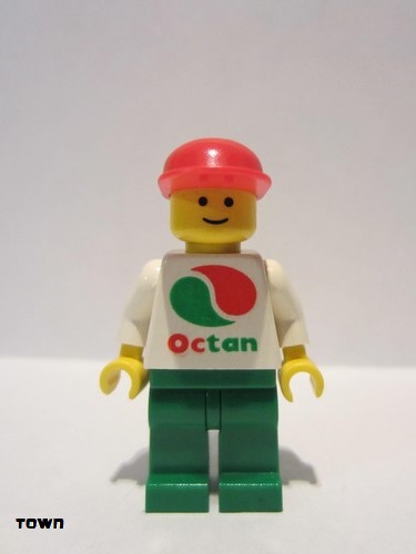 lego 1992 mini figurine oct012 Citizen Octan - White Logo, Green Legs, Red Cap 