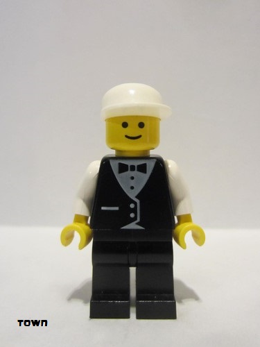 lego 1992 mini figurine wtr004 Citizen Town Vest Formal - Race Official, White Cap 