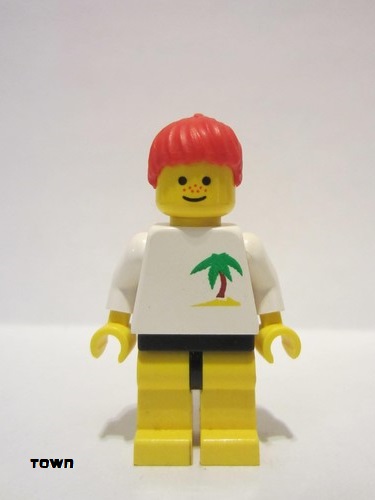 lego 1993 mini figurine par019 Citizen Palm Tree - Yellow Legs, Red Ponytail Hair 