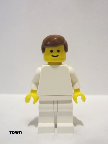 lego 1993 mini figurine pln140 Citizen Plain White Torso with White Arms, White Legs, Brown Male Hair 