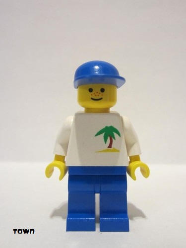 lego 1993 mini figurine trn036 Citizen Palm Tree - Blue Legs, Blue Cap 