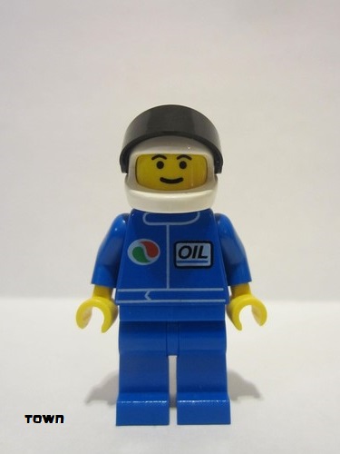 lego 1995 mini figurine oct022 Octan Blue Oil, Blue Legs, White Helmet, Black Visor 