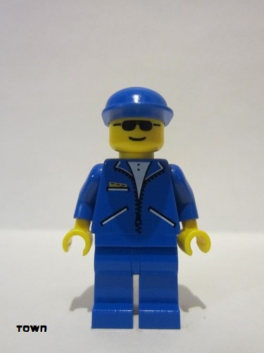 lego 1995 mini figurine tel004 Citizen Jacket Blue - Blue Legs, Blue Cap 