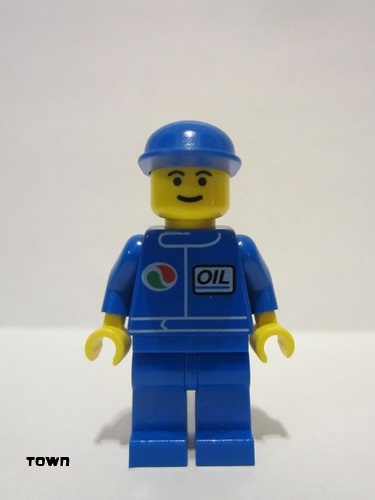 lego 1996 mini figurine oct016 Octan Blue Oil, Blue Legs, Blue Cap 