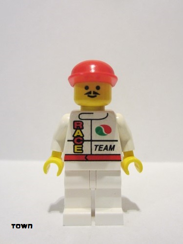 lego 1996 mini figurine oct024 Octan Race Team, White Legs, Red Cap 