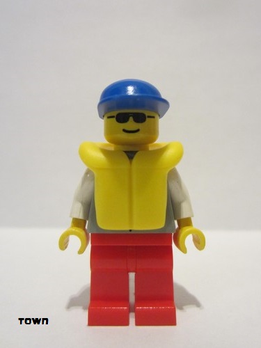 lego 1996 mini figurine res005 Coast Guard 1 Red Legs, Blue Cap, Sunglasses, Life Jacket 