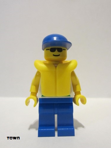 lego 1997 mini figurine div005 Divers Boatie 1, Blue Cap, Life Jacket 