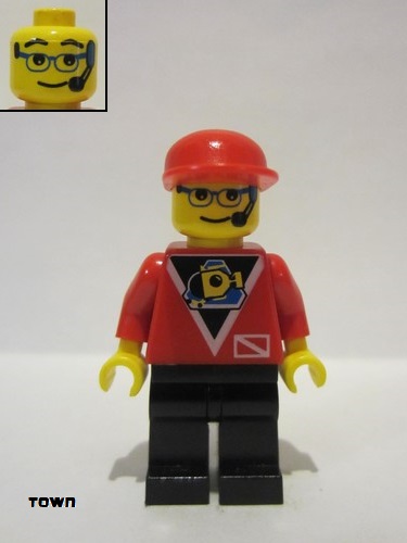 lego 1997 mini figurine div010 Divers Control 2, Black Legs, Red Cap 