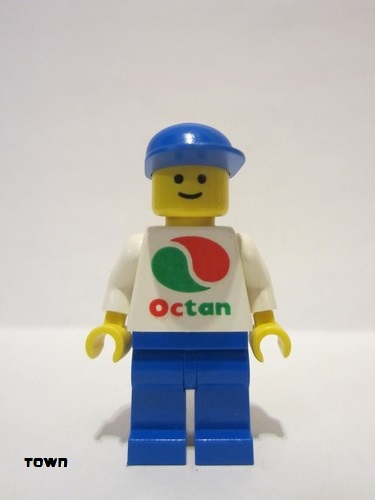 lego 1998 mini figurine oct052 Octan White Logo, Blue Legs, Blue Cap 