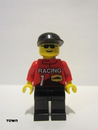 lego 1998 mini figurine rac002 Racing Team 1 Red Cap 