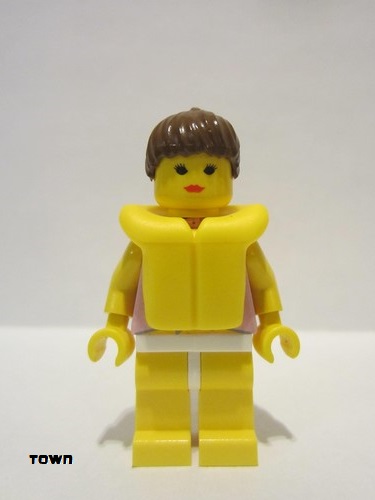 lego 1998 mini figurine rsq002 Res-Q Female Lifeguard, Life Jacket 