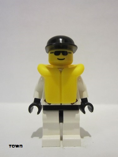 lego 1998 mini figurine rsq003 Res-Q 1 Black Cap, Life Jacket 