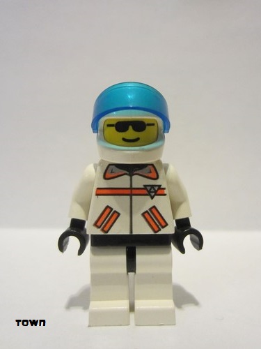 lego 1998 mini figurine rsq004a Res-Q 1 Helmet with Trans-Dark Blue Visor 