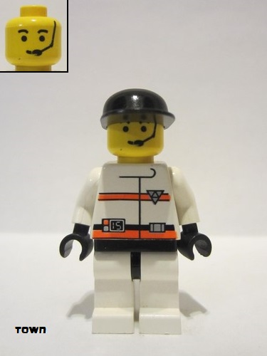 lego 1998 mini figurine rsq005 Res-Q 3 Black Cap 