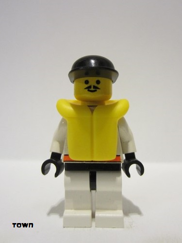 lego 1998 mini figurine rsq013 Res-Q 2 Black Cap, Life Jacket 