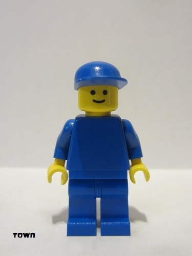 lego 1999 mini figurine pln089 Citizen Plain Blue Torso with Blue Arms, Blue Legs, Blue Cap 