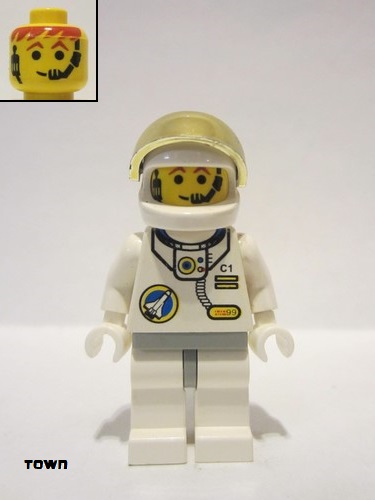 lego 1999 mini figurine spp003 Space Port - Astronaut C1 White Legs with Light Gray Hips 