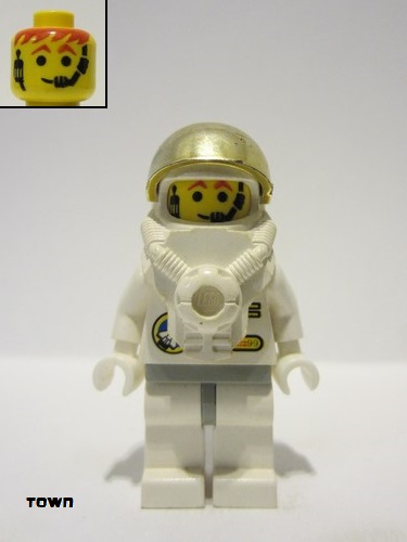 lego 1999 mini figurine spp005 Space Port - Astronaut C1 White Legs with Light Gray Hips, Breathing Apparatus 