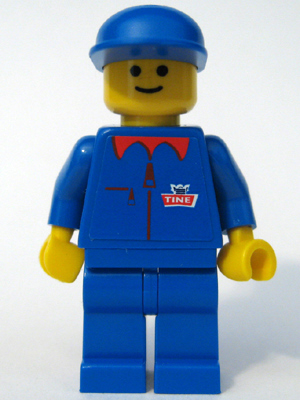 lego 1999 mini figurine tne001 Tine Milk Blue Torso (Stickers), Blue Legs, Blue Cap 