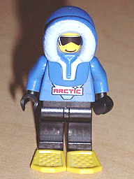 lego 2000 mini figurine arc006 Arctic Blue, Blue Hood, Black Legs, Snowshoes 