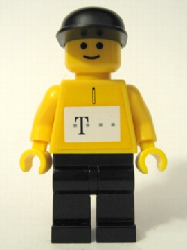 lego 2000 mini figurine tel005s German Telekom Racing Cyclist Yellow - with Torso Stickers 