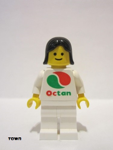 lego 2002 mini figurine oct046 Octan White Logo, White Legs, Black Female Hair 