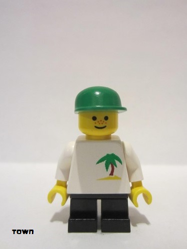 lego 2002 mini figurine trn079 Citizen Palm Tree - Black Short Legs, Green Cap 