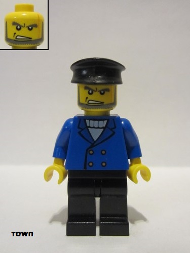 lego 2003 mini figurine wc010 Hovercraft Pilot Blue Jacket, Black Hat 